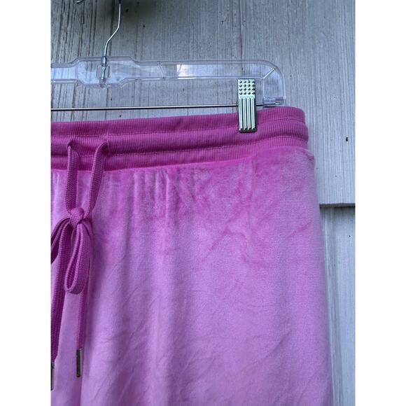 Juicy Couture OG Big Bling Velour Track Pants Rhinestone Logo Pink Size XL - Picture 5 of 10